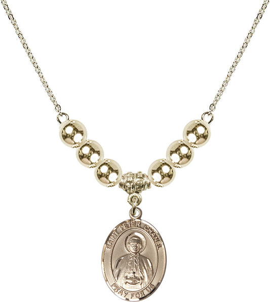 14kt Gold Filled Saint Peter Chanel Birthstone Necklace with Gold Filled Beads - 8397