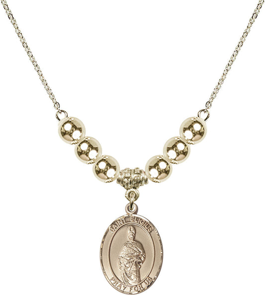 14kt Gold Filled Saint Eligius Birthstone Necklace with Gold Filled Beads - 8402