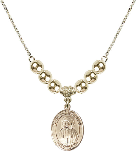 14kt Gold Filled Saint Jeanne Jugan Birthstone Necklace with Gold Filled Beads - 8409