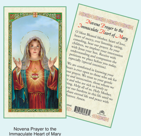 PRAYER CARD IMAC HEART OF MARY