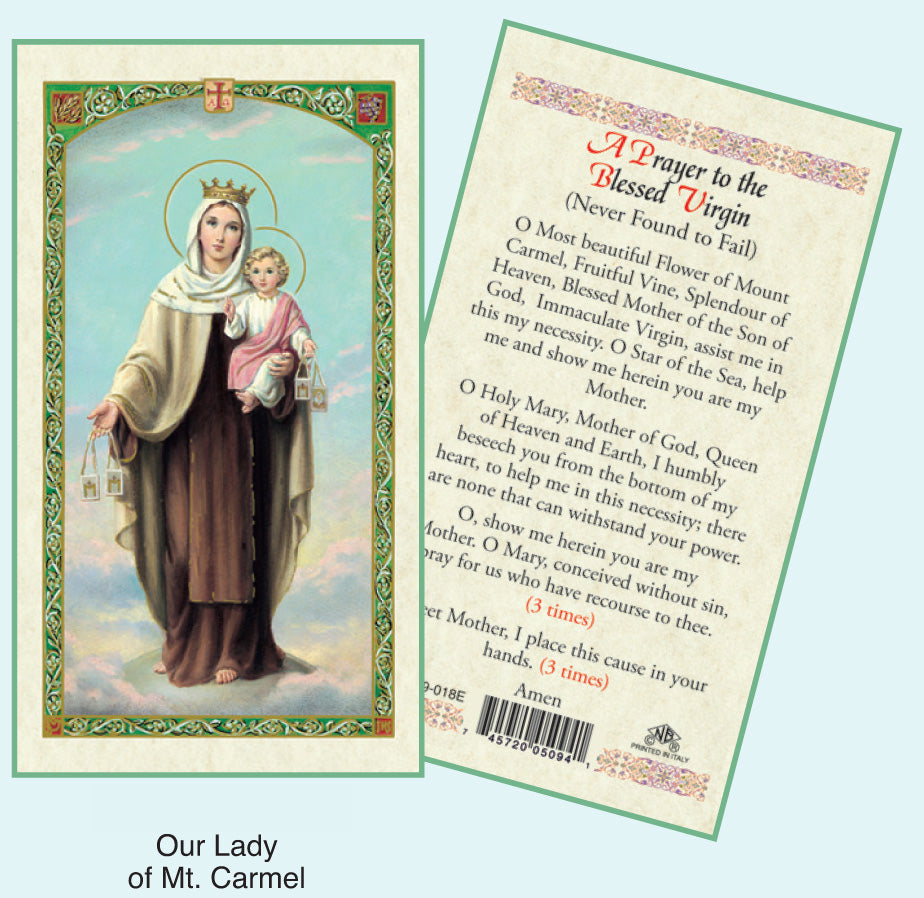 PRAYER CARD O/L OF MT CARMEL