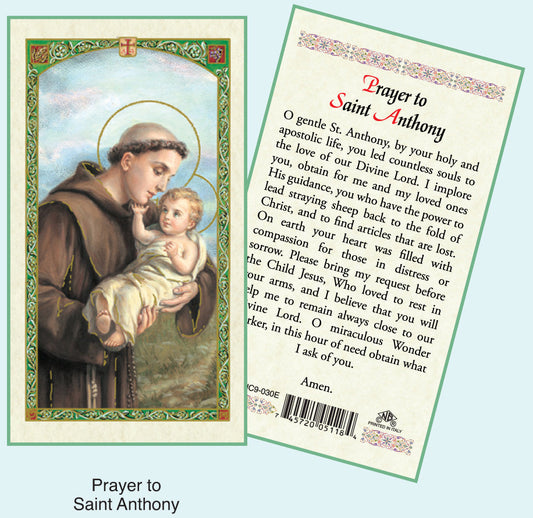 PRAYER CARD ST ANTHONY PADUA