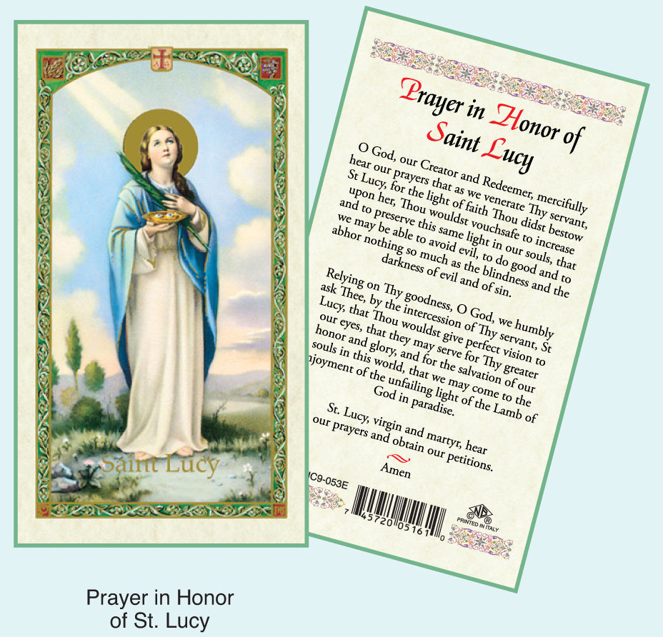 PRAYER CARD ST LUCY