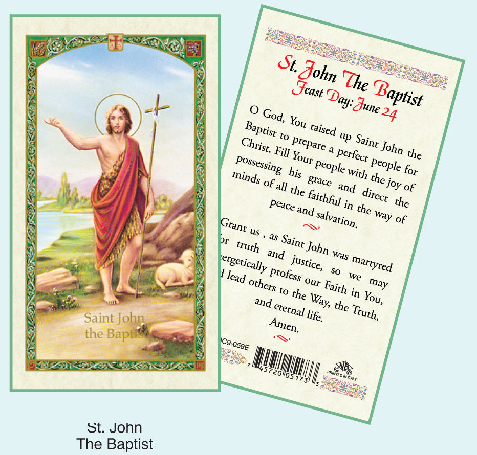 PRAYER CARD ST JOHN BAPTIST