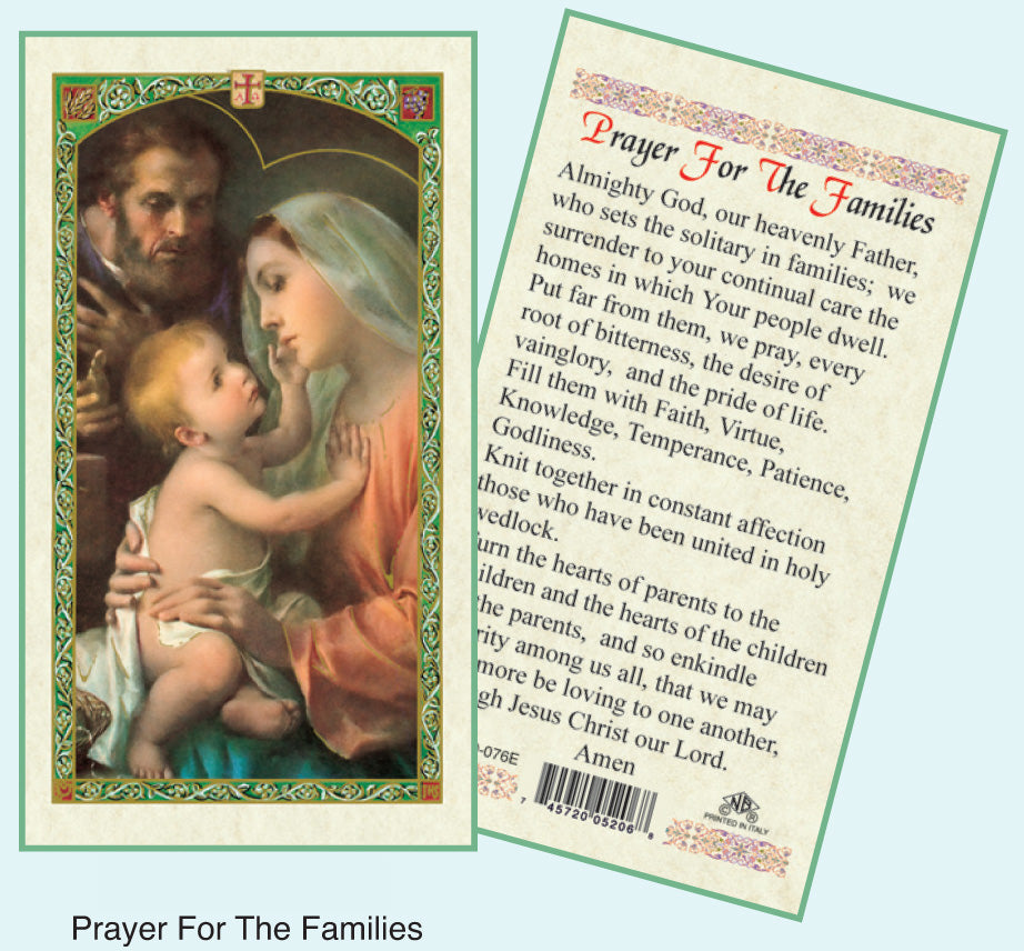 PRAYER CARD HOLY FAMILY