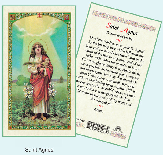 PRAYER CARD ST AGNES