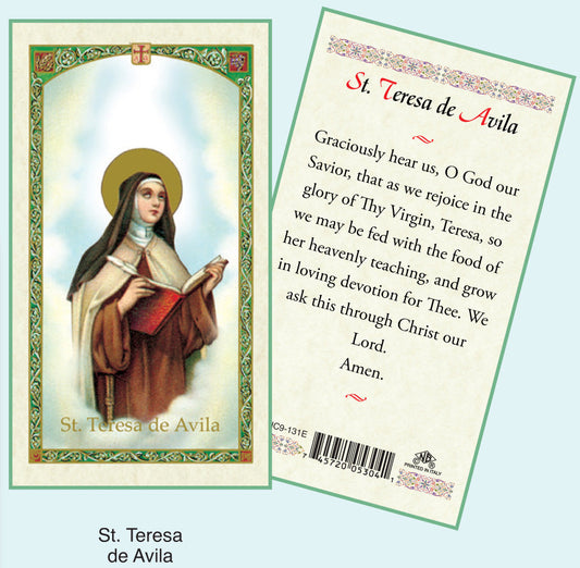 PRAYER CARD ST TERESA OF AVILA