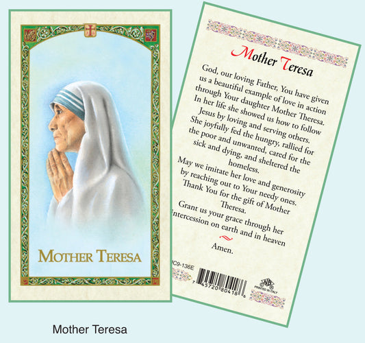 PRAYER CARD MOTHER THERESA
