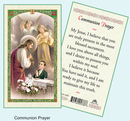 PRAYER CARD HOLY COMMUNION BOY