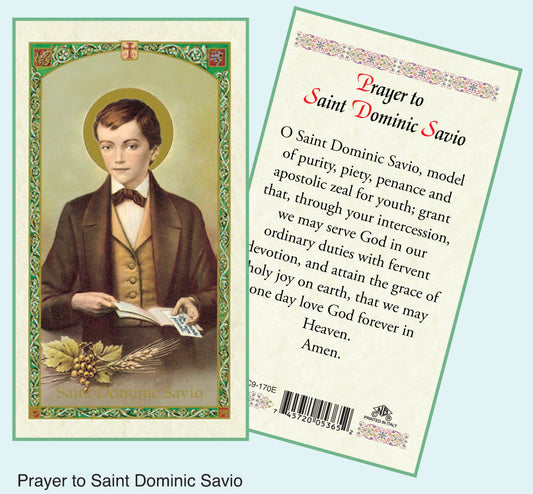PRAYER CARD ST.DOMINIC SAVIO
