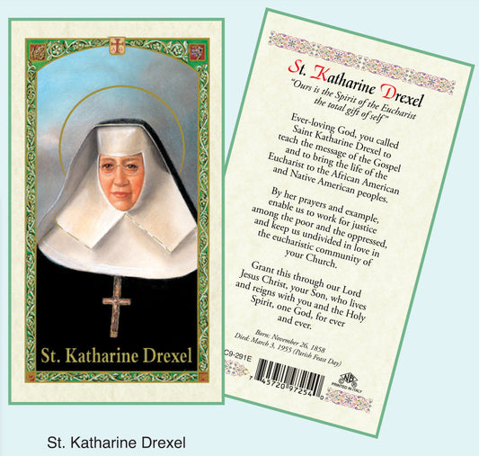 PRAYER CARD ST.KATHERINE DREXE