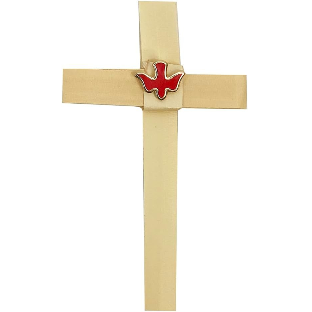 Palm Cross With Red Dove Lapel Pin