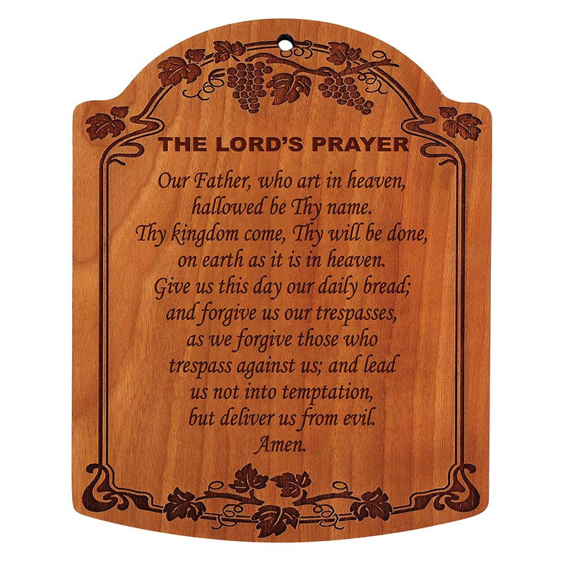 10" The Lord's Prayer Carved Wood Plaque - 4 Pk
