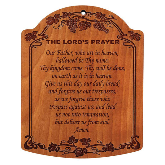 10" The Lord's Prayer Carved Wood Plaque - 4 Pk