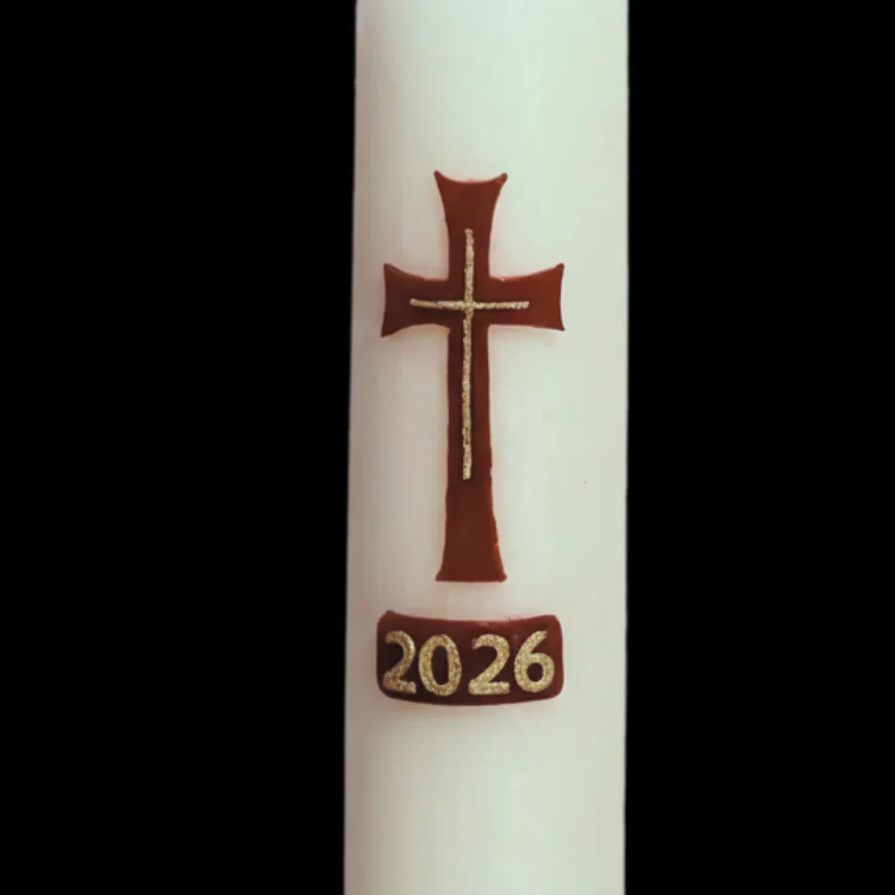 Simple Cross Home Paschal Candle - 3" x 12"