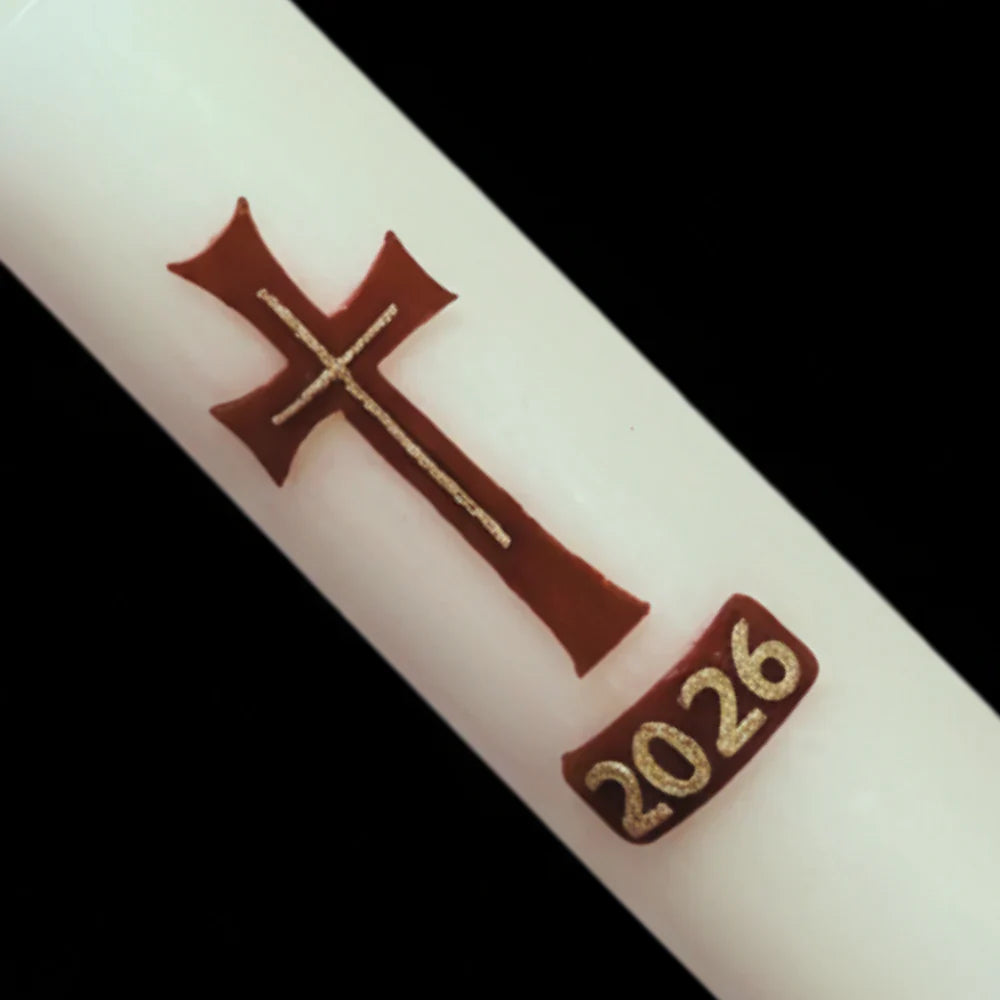 Simple Cross Home Paschal Candle - 3" x 12"