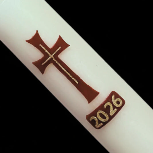 Simple Cross Home Paschal Candle - 3" x 12"