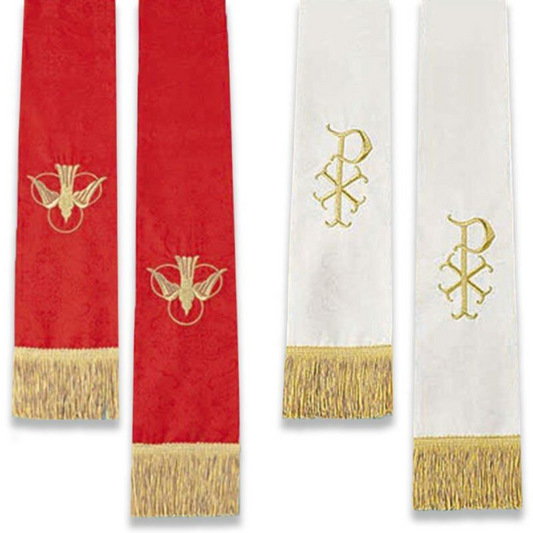 Jacquard Reversible Stole Red/White