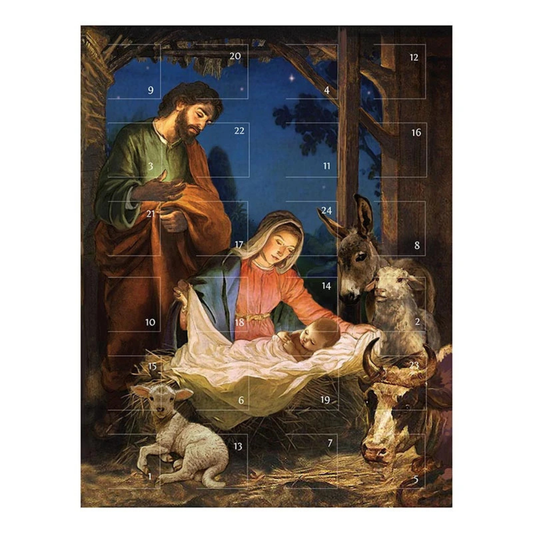 Advent Calendar Greeting Card - Come Let Us Adore Him - 12 Pk