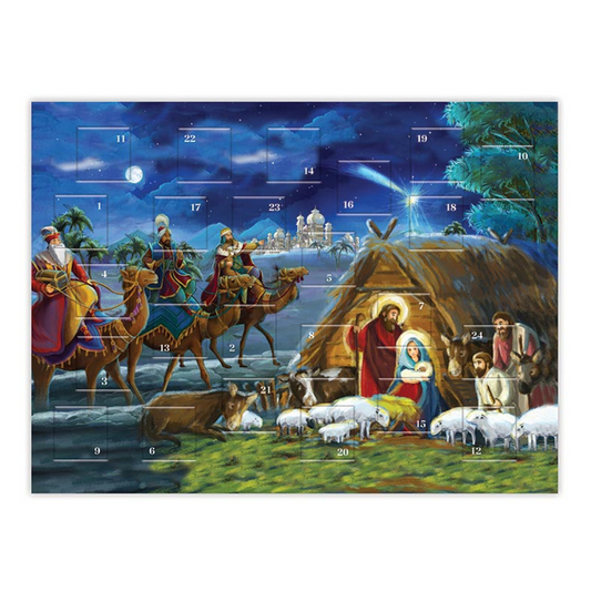 Traditional Nativity Advent Calendar - 12 Pk