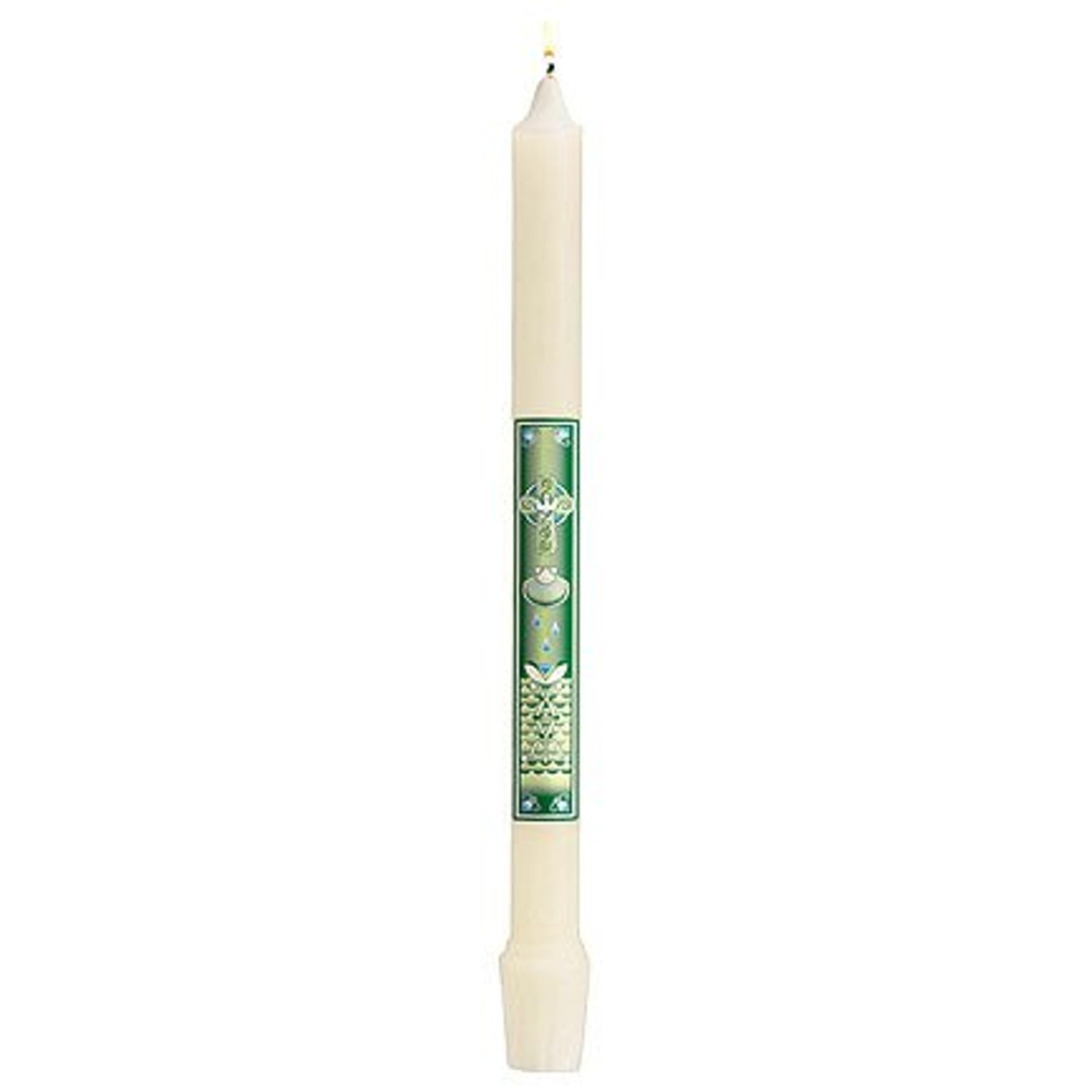 Dove With Shell Celtic Cross Baptism Candle