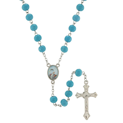 Blue Baptism Rosary with Case - 12 Pk