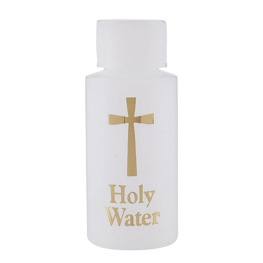 Holy Water Bottle with Gold Lettering - 36 Pk