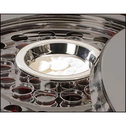 Communion Tray Center Bread Plate - Silver Finish