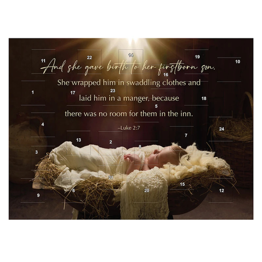 Jesus in Manger Advent Calendar - 12 Pk