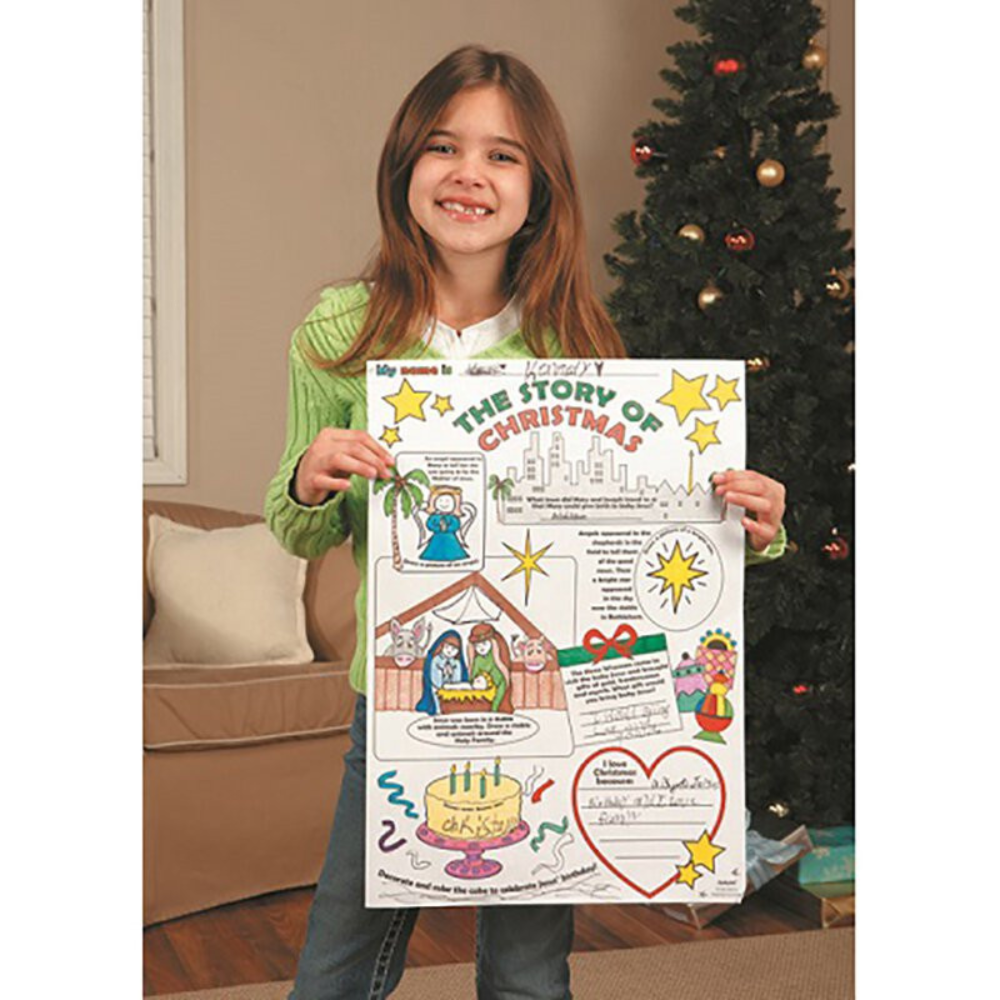Colour Your Own "The Story Of Christmas" Poster - Pk 50