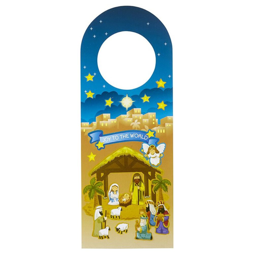 Make Your Own Nativity Sticker Scene Door Hanger - 24 Pk