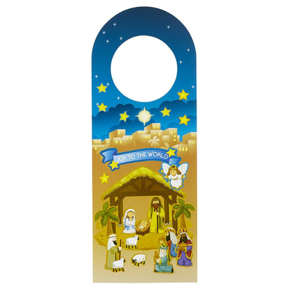Make Your Own Nativity Sticker Scene Door Hanger - 24 Pk