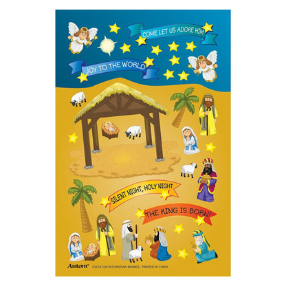 Make Your Own Nativity Sticker Scene Door Hanger - 24 Pk