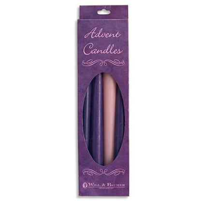 7/8" Advent Candle Set - Bulk Box of 12 Packs
