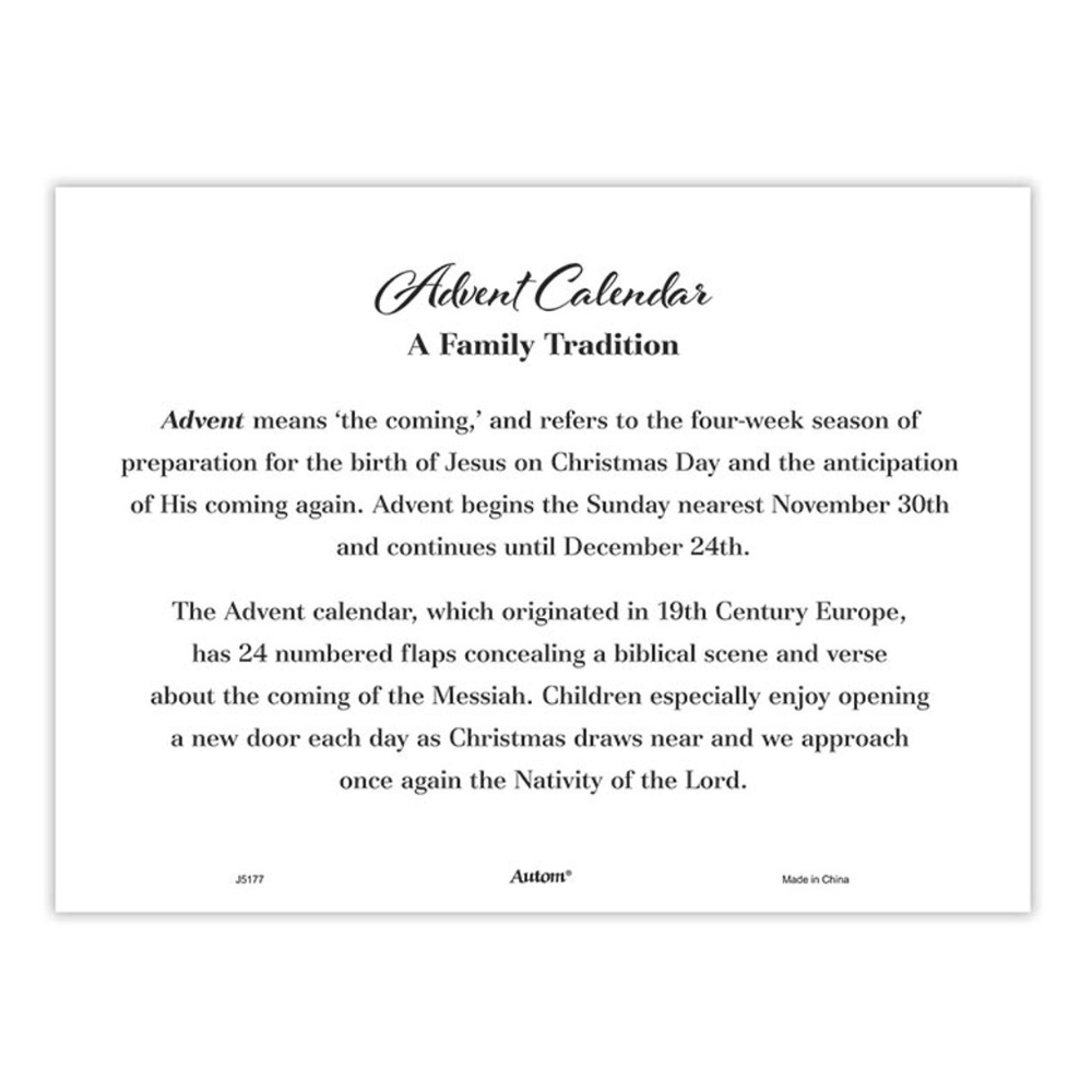 Traditional Nativity Advent Calendar - 12 Pk