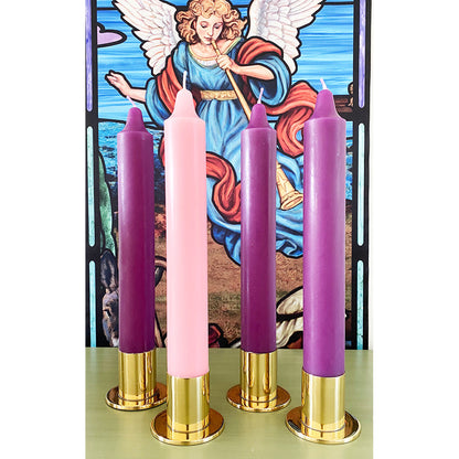 1 1/2" x 12" Advent Candle Set 3 Purple, 1Pink