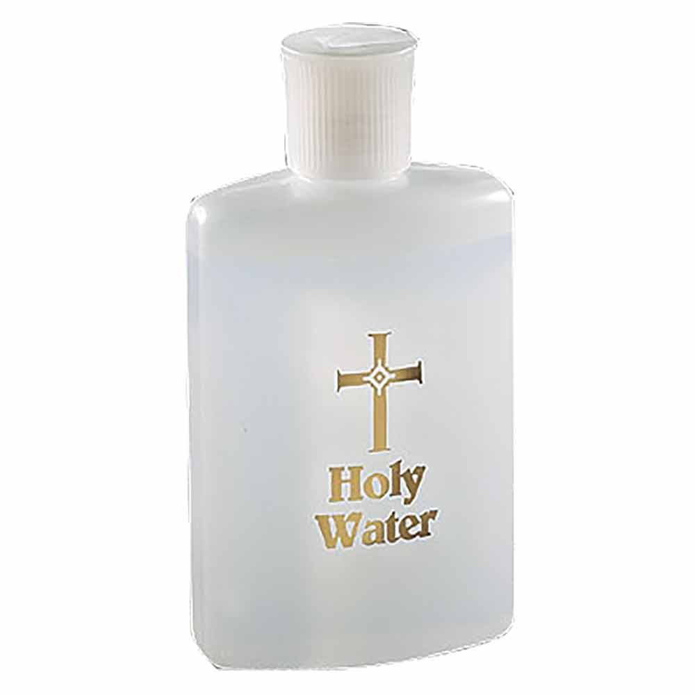 Gold Lettering Holy Water Bottle - 12 Pk