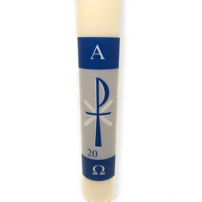 Blue Chi-Rho Paschal Candle